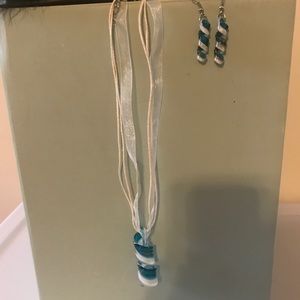 Hand blown Glass Necklace & Earring Set